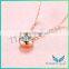 Wholesale Fashion Rose Gold Necklace Round Brilliant Cut Moissanite Diamond Pendants Charms