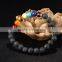 2016 summer new Volcanic rock stone with multi color beads jewelry natural Rainbow stone bangle bracelets charm bracelet men