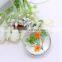 Fashion new summer beautiful gold chian real flower jewelry wishing bottle pendant essential oil necklace
