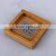 square bamboo and stainless steel soap dishes