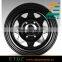 15X7 Eight spoke Terra Black With no Pin Steel Wheels for 4x4, SUV & Trailers