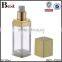 30ml 50ml alibaba china cheapest square clear bottle pump dispenser food grade cosmetic lotion serum airless gold UV pump bottle