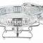 2L glass hot food warmer round silver chafing dish