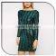 2015 hot fashion Emerald Green low back long sleeve evening dress