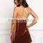 MGOO Fashion Customized Women Plain Cutout Dresses Velvet Plunge Slip Dress Nightwear Party Simple Vestidos