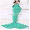 2017 latest arrival zigzag knitting pattern crochet knit fish tail blanket