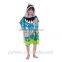 Cute Blue Beach Pool Microfiber Hooded Poncho Towel for Boys