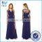 Woman Vintage Retro High Quality Lace Chiffon Simple Long Maxi Evening Dress