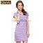 Best selling Qianxiu elegent striped low price nightdress