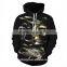 black caged 3D pinted hoodies/sjm unisex 3D printed sweatshirt hoodies/hot sell 3D hoodies