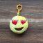 New Design Cheap Cute Different Emotion Stuffed Plush Emoji Keychain