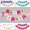 Wholesale 15x20cm Custom Color Happy Birthday Banner Paper Bunting For Party Decoration