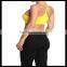 Seamless Cross Strap Back SPORTS BRA TANK TOP Stretch Bandeau Cami yellow color