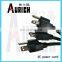 ul2464 pvc insulated wire hollow brass power plug pin power cable