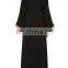 Muslim Islamic Long Sleeve Black/Beige Color Jacket Style Abaya(MQ17060301)