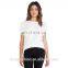 2016 Shenzhen Sanbai summer women's 200g short sleeve O-neck white blank cotton polyester longline t shirts with numbers