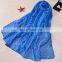 Custom Dark Blue Shivering Shawl Silk Scarf Pare Shawl Scarves