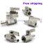 MINI Ball valve Stainless steel Handle 1/8 1/4 3/8 1/2 to 7mm 10mm 8mm 12mm Pipe Pagoda adapter female male 304 2 way ball valve
