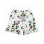 Sweet Baby Infant short sleeve printed Frilly Blouse Top set and Ruffled pants with scarf Soft Baby Girl suit