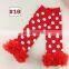 Polka dot Baby Ruffle Leg Warmers Toddler Chiffon Lace ruffle Knee pads leggings 5pairs /design