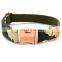 Eco-Friendly outdoor training military rose gold buckle polyester webing dog collar leash