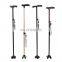 Height-adjustable built-in LED light portable handicapped medical hands-free aluminum elbow crutch