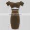 2016 hot selling off shoulder backless hollow out bandage dress