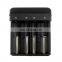 Factory price 4 Slots LED 3.7V li ion Rechargeable Battery Charger for 18650 battery