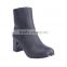 Woman imported promotion custom made high heel long ankle boots with zipper