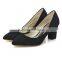 women low heel formal suede dress shoes with pointed toe