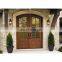 Entry door glass insert arched wood door mahogany solid wood door