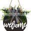 Welcome Front Door Round Wood Sign Hanging Welcome Sign for Decorations for Christmas, Thanksgiving, Halloween, Easter Outdoor W