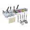 Stainless Steel Wall Hanging Shelf Organizer Rack for Kitchen Spice Rack  with Removable Hooks