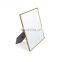 glass mirror foldable Brass frame metal stand table standing mirror
