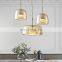 Modern Amber Glass Ceiling Hanging Lamp For Restaurant Dining Room Home Kitchen Gold Nordic LED Pendant Light