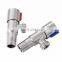 stainless steel 1/2 brass seat ms 3 ways ball faucet globe stop angle valve for hot water cold water