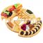 Expendable Cheese Plate Set Large Round Cheese Board Charcuterie Bamboo Cheese Board Set