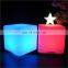 LED cube chairs PE Plastic Rechargeable 40cm cube seat in dinning chair cube lighting