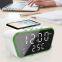 15W Wireless Charger Stand for Cellphone portable Charging Desk Wireless Charger with Digital Clock cargador portatil