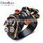 Color Party Jewelry Cubic Zirconia Amethyst Orange Crystal Black Gold Fashion Ring