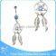 Medical Steel Banana Bar Hanging Zircon Dream Catcher 14G Belly Ring Body Piercing