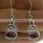 Garnet Stone Celtic Trinity Silver Earrings, e300