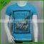 cotton/spandex slim fit V-neck silkscreen+glitter print man polo t-shirt