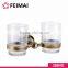 Wall Mounted Classic Style Brass Antique Bronze Plated Double Tumbler Holder