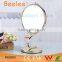 Fashionable golden mirror 8 inch round desktop makeup mirror