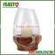 2015 NEW Design Candle Jar With Wooden Stand HOT Selling Wooden Candle Holder