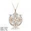 PZA2-097 Clear Cubic Zircon Pendant in 925 Sterling Silver Jewelry Hollow Flower Pendant