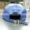 navy blue cap with embroidery 6panel flat bill leather strap cap