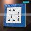 2015 NEW design British standard10A 250V 5pin MF socket with 2USB W/N wall sw