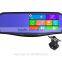 5inch 1080p HD car double camera rearview mirror recorder with wifi and GPS navigation